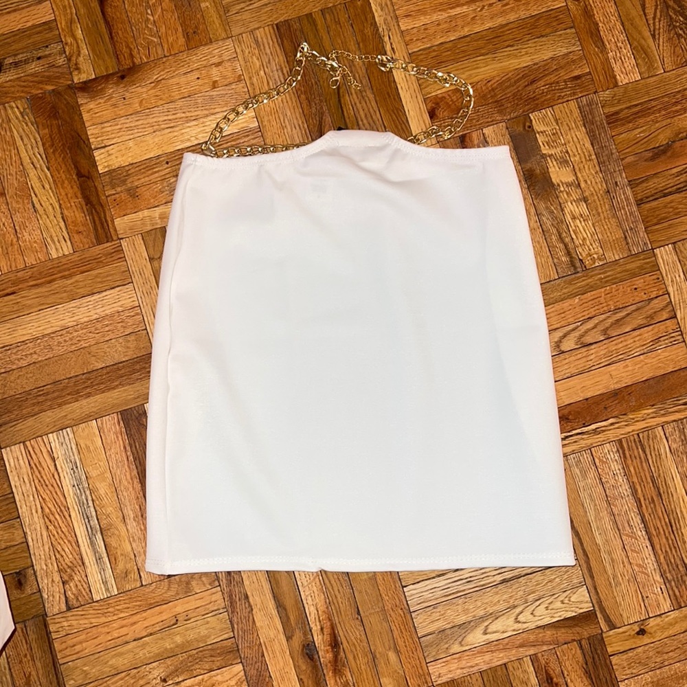 White mini skirt